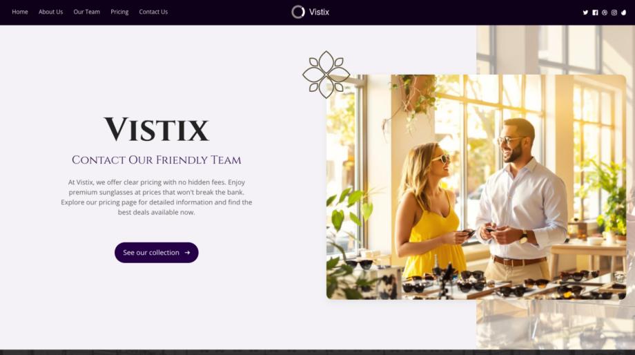 Vistix - Modern Sunglasses Store Template