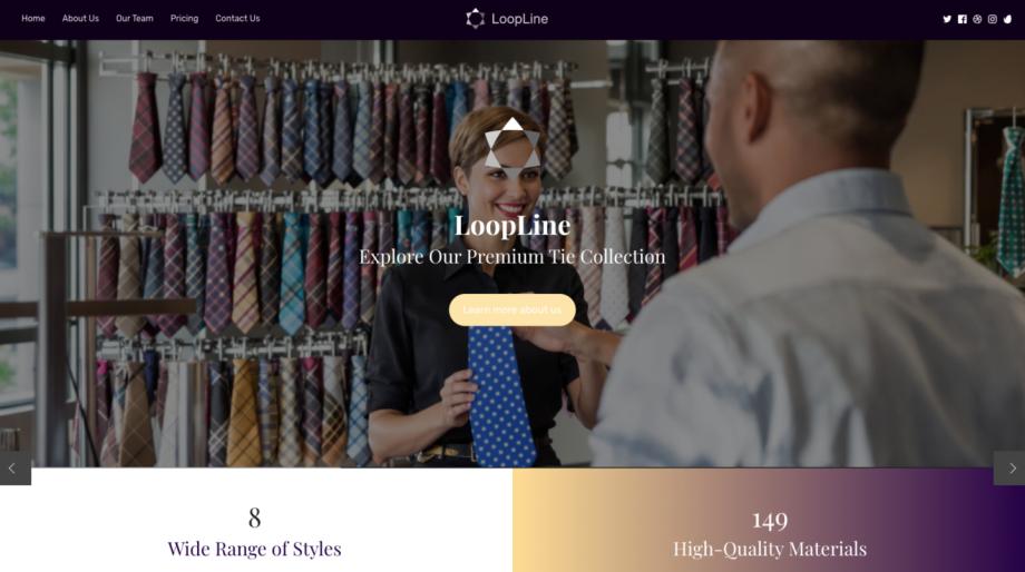 LoopLine - Modern Tie Shop Retail Template