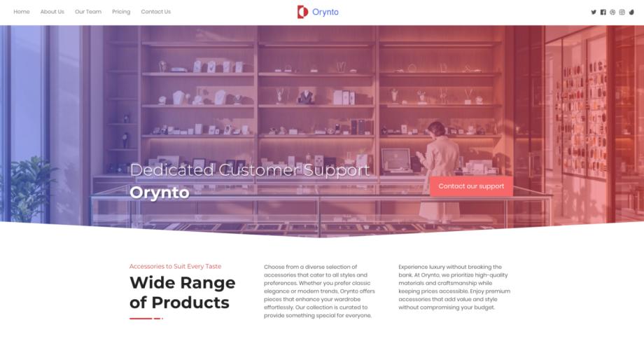 Orynto - Modern Accessories Store Template