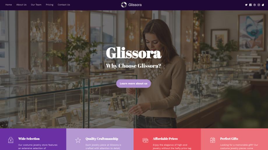 Glissora - Modern Costume Jewelry Store Template