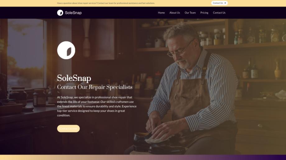 SoleSnap - Modern Shoe Repair Website Template