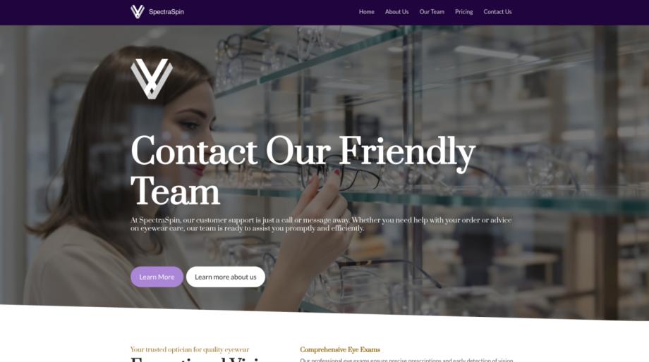 SpectraSpin - Modern Optician Retail Website Template
