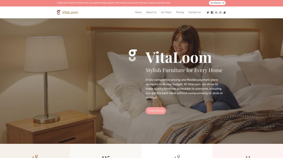VitaLoom - Elegant Furniture Store Template
