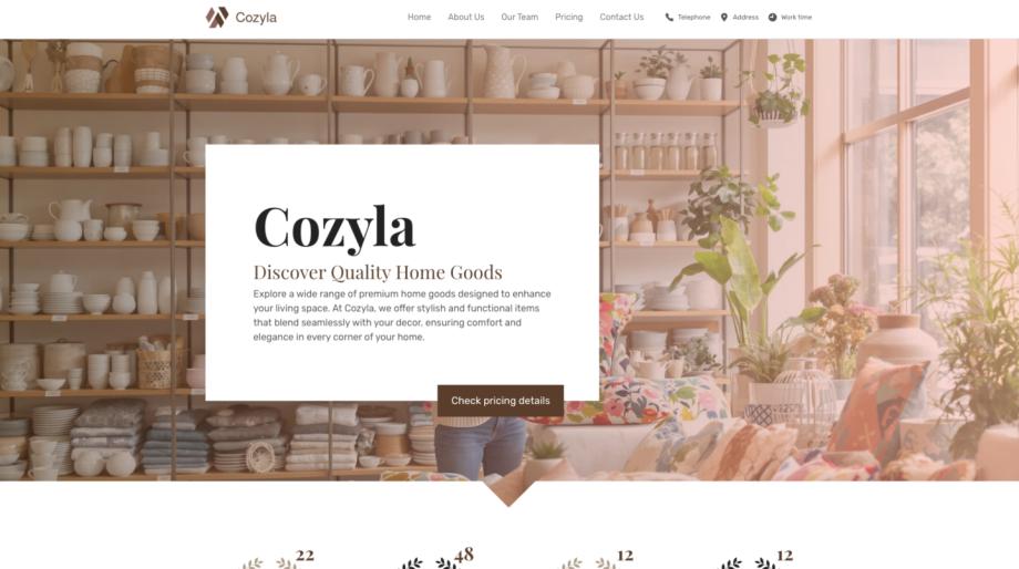 Cozyla - Stylish Home Goods Store Template