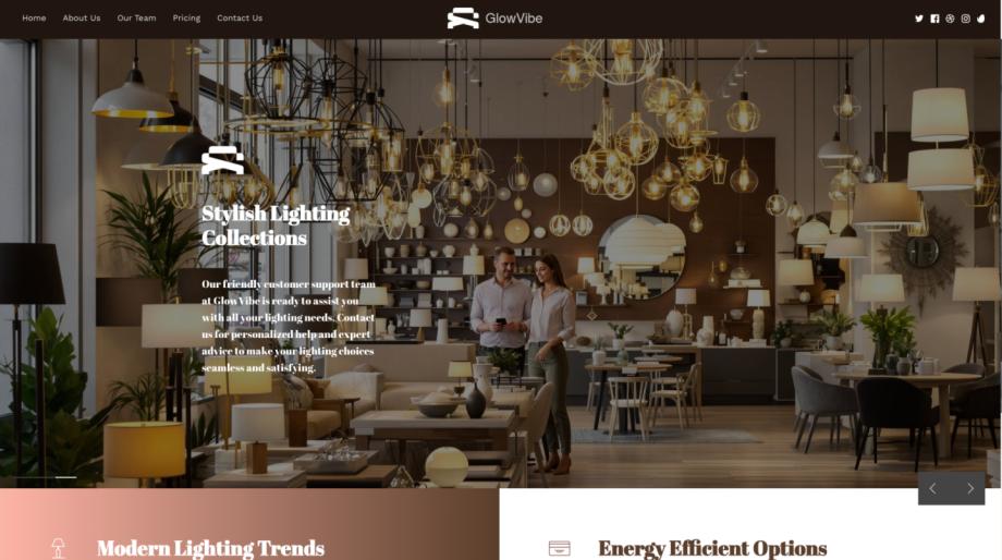 GlowVibe - Modern Lighting Store Website Template