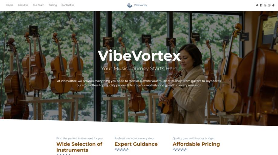 VibeVortex - Modern Music Store Template