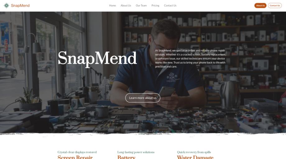 SnapMend - Modern Phone Repair Retail Template