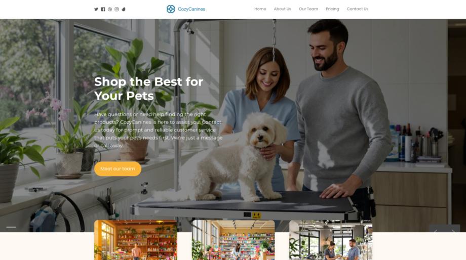 CozyCanines - Modern Pet Store Template