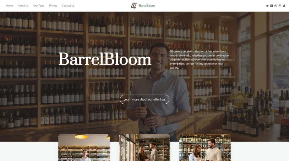 BarrelBloom - Wine Store Website Template