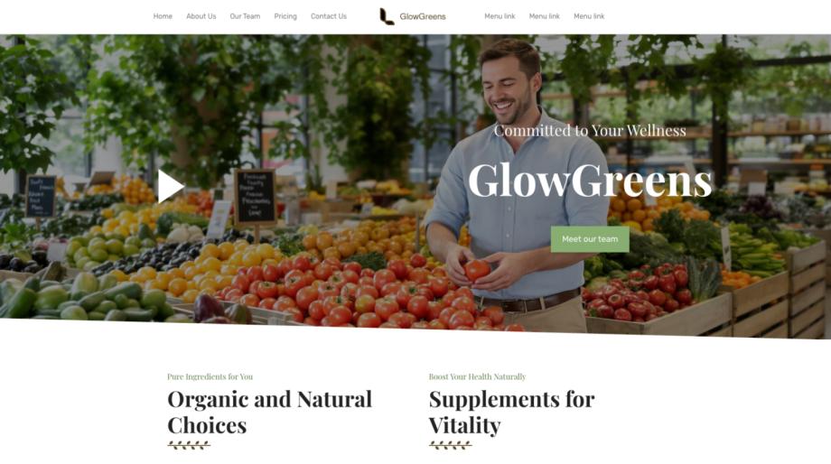 GlowGreens - Modern Health Food Store Template