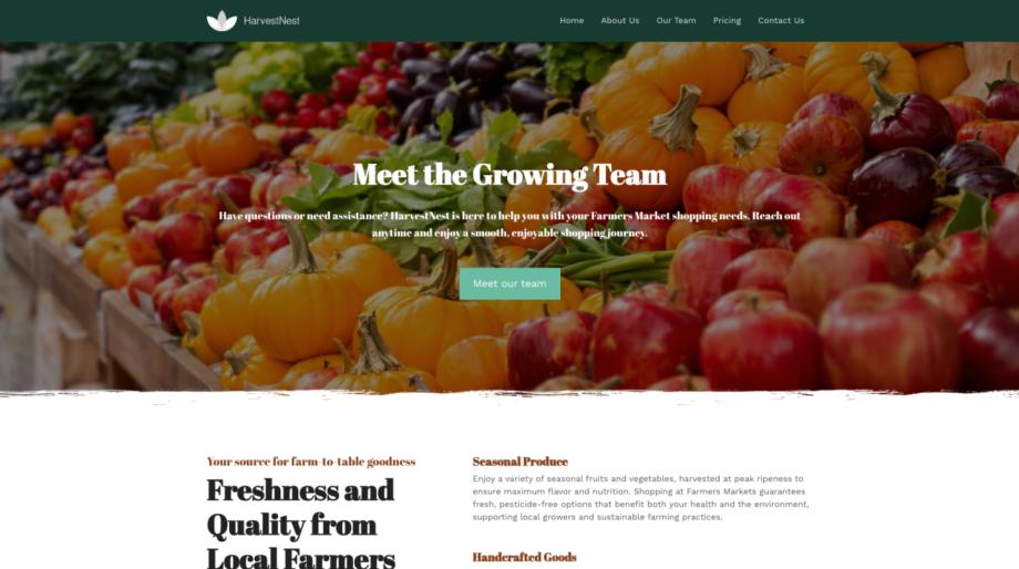 HarvestNest - Fresh & Vibrant Farmers Market