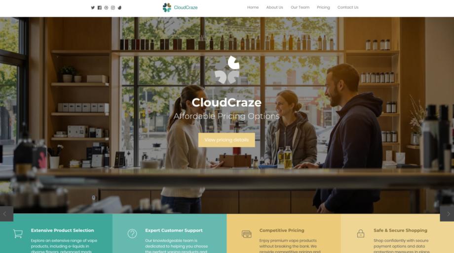 CloudCraze - Modern Vape Shop Template