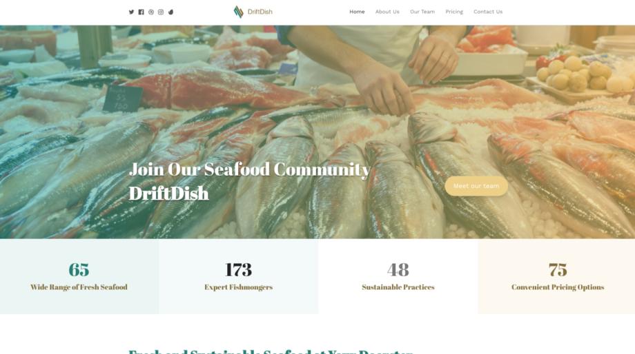 DriftDish - Fresh Fish & Seafood Retailer Template