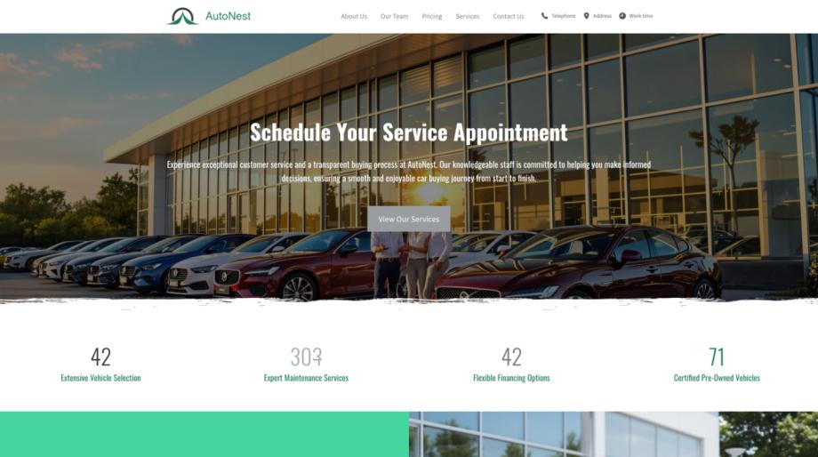 AutoNest - Sleek Car Dealership Website Template