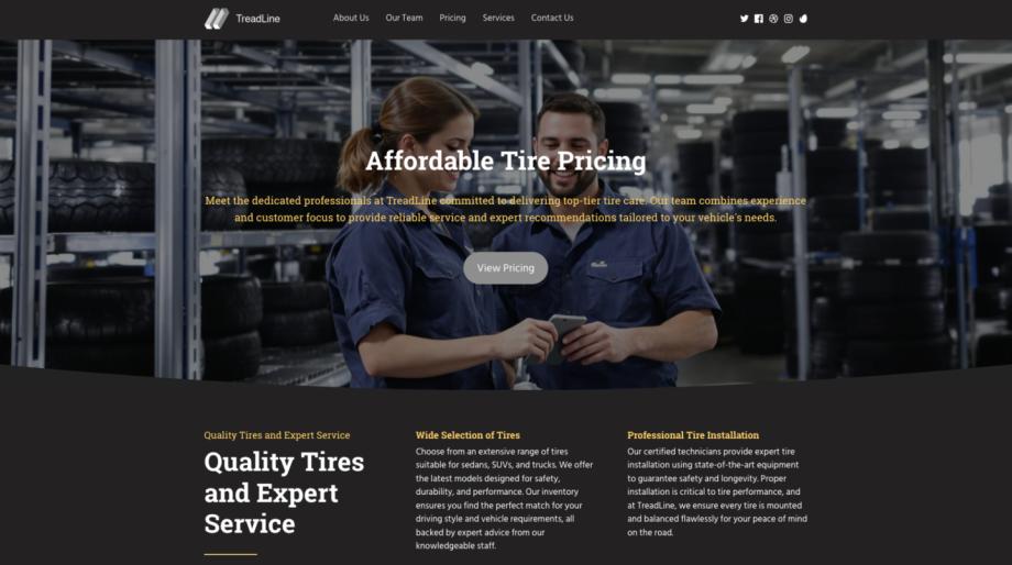 TreadLine - Modern Tire Shop Website Template