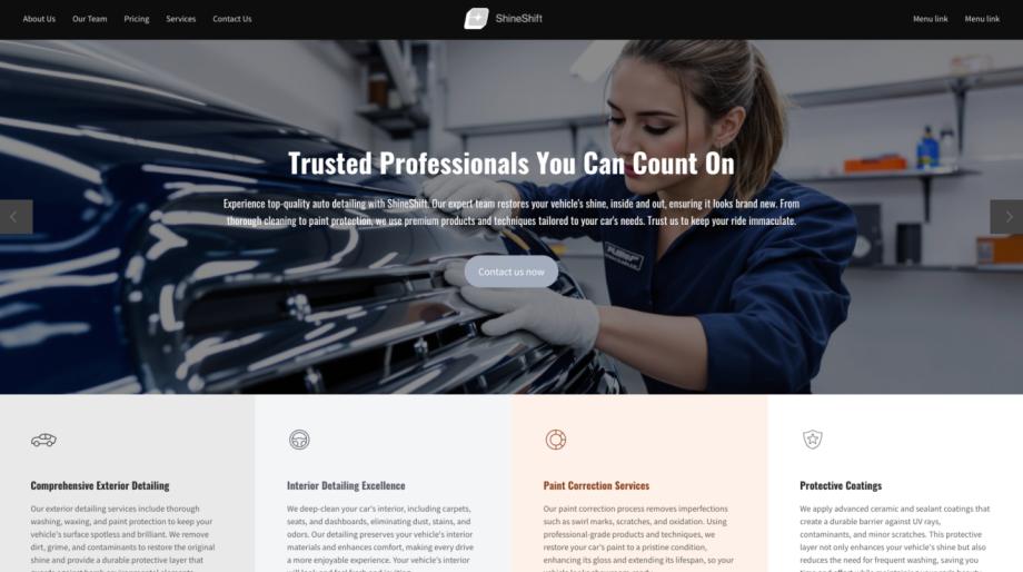 ShineShift - Automotive Sales & Service Website Template