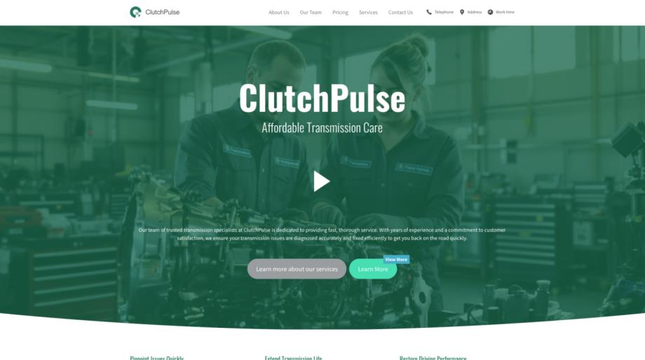 ClutchPulse - Modern Automotive Transmission Shop Template