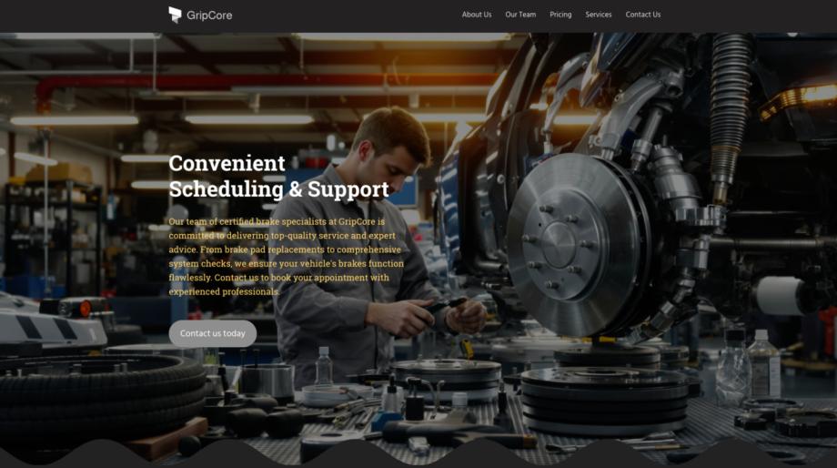 GripCore - Modern Brake Shop Website Template