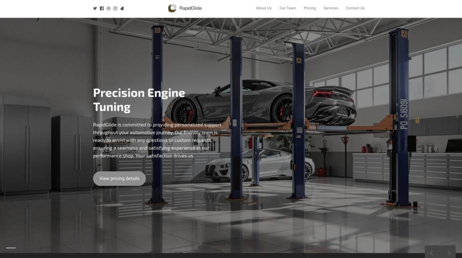 RapidGlide - Modern Performance Shop Website Template