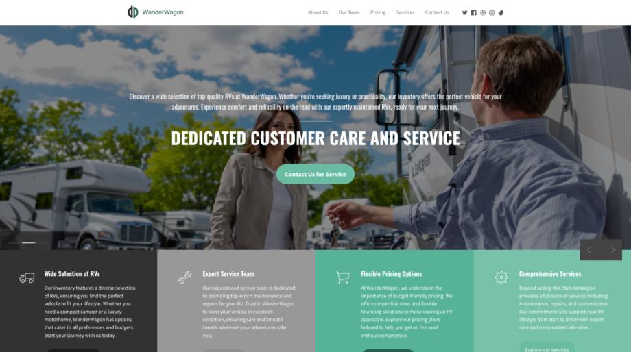 WanderWagon - Premium RV Dealer Website Template