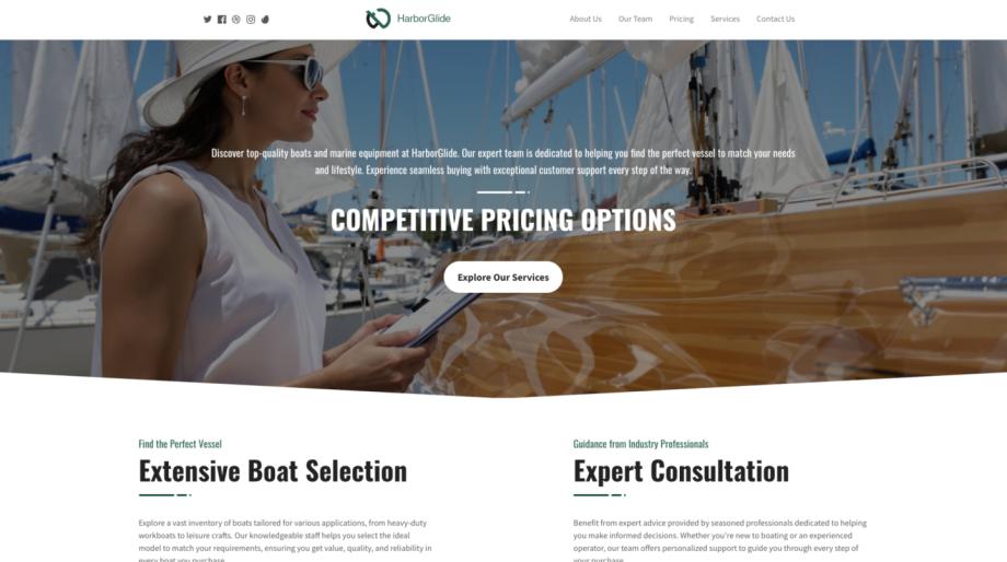 HarborGlide - Premium Boat Dealer Website Template