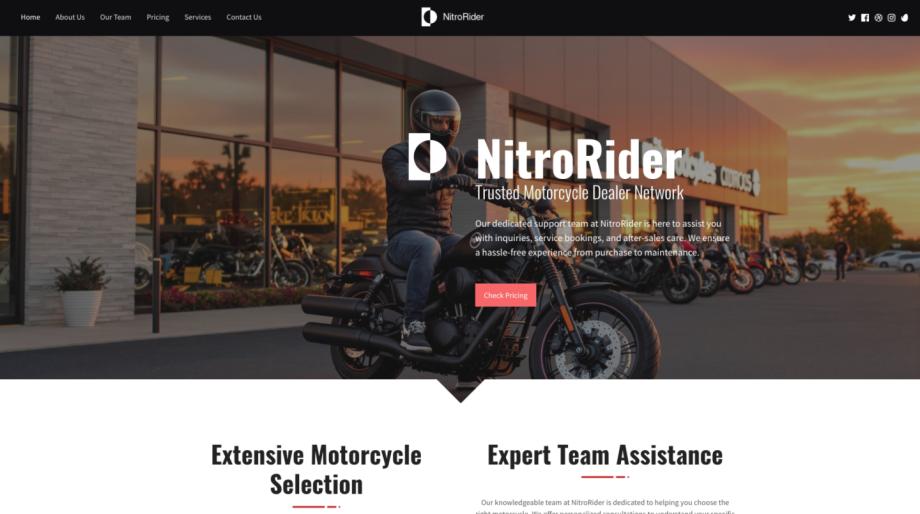 NitroRider - Modern Motorcycle Dealer Website Template