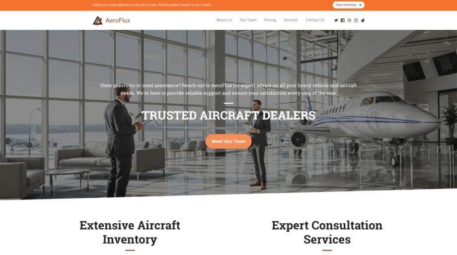 AeroFlux - Premium Aircraft Dealer Website Template