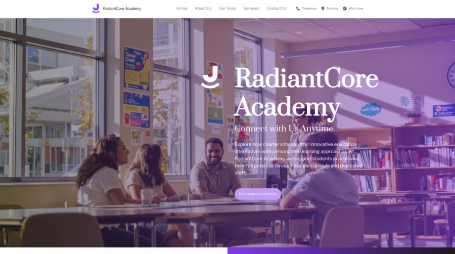 RadiantCore Academy - Modern Charter School Website