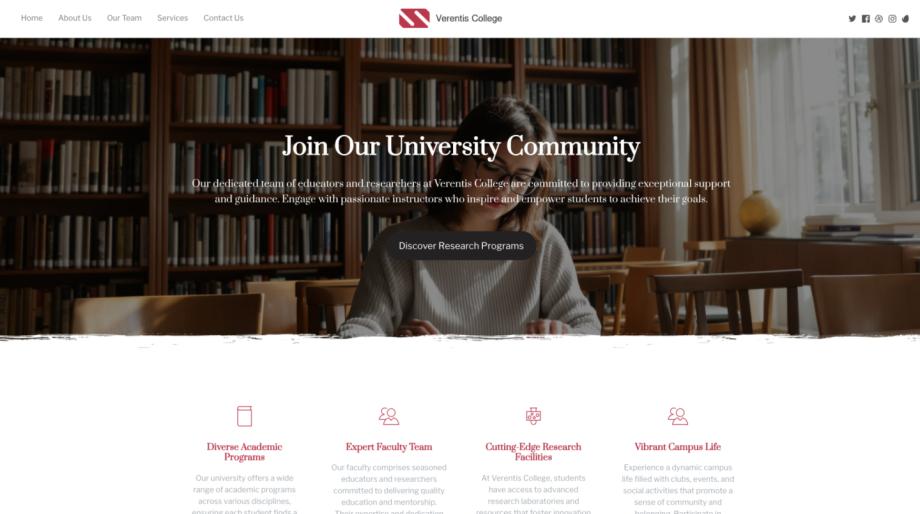Verentis College - Modern University Website Template