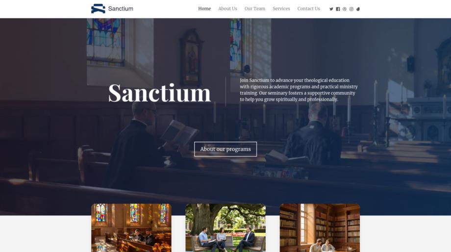 Sanctium - Modern Higher Education Seminary Template