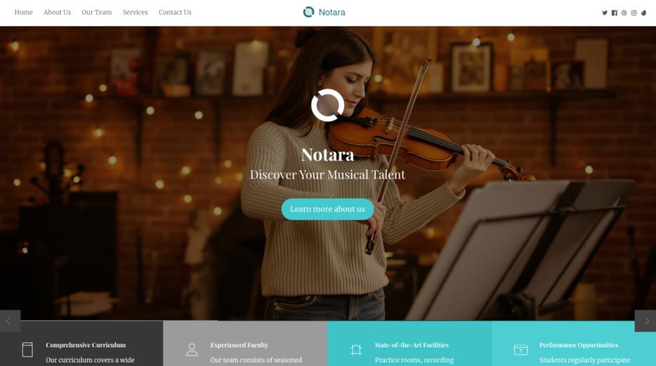 Notara - Music School Website Template