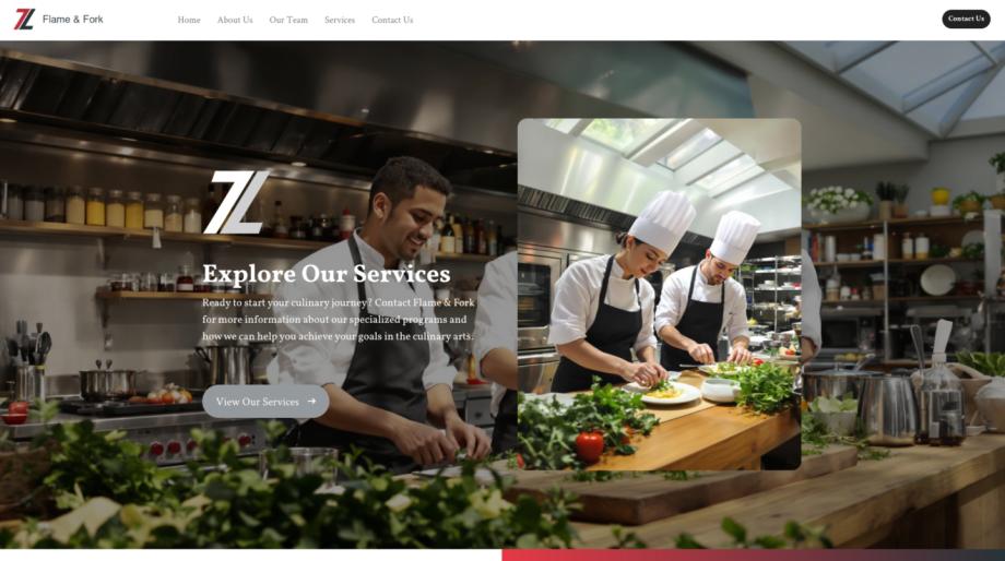 Flame & Fork - Culinary School Website Template