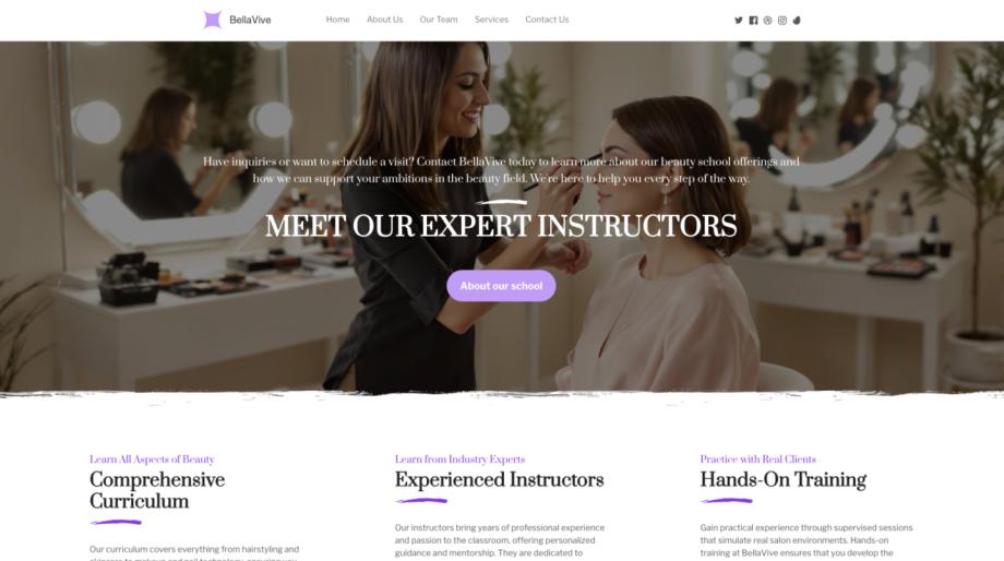 BellaVive - Beauty School Website Template