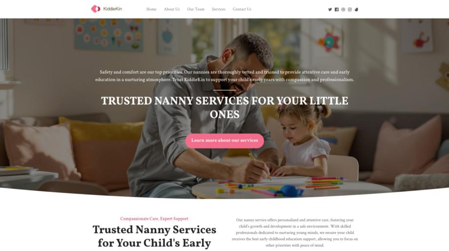 KiddieKin - Professional Nanny Service Template