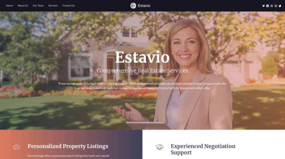 Estavio - Modern Real Estate Broker Website Template