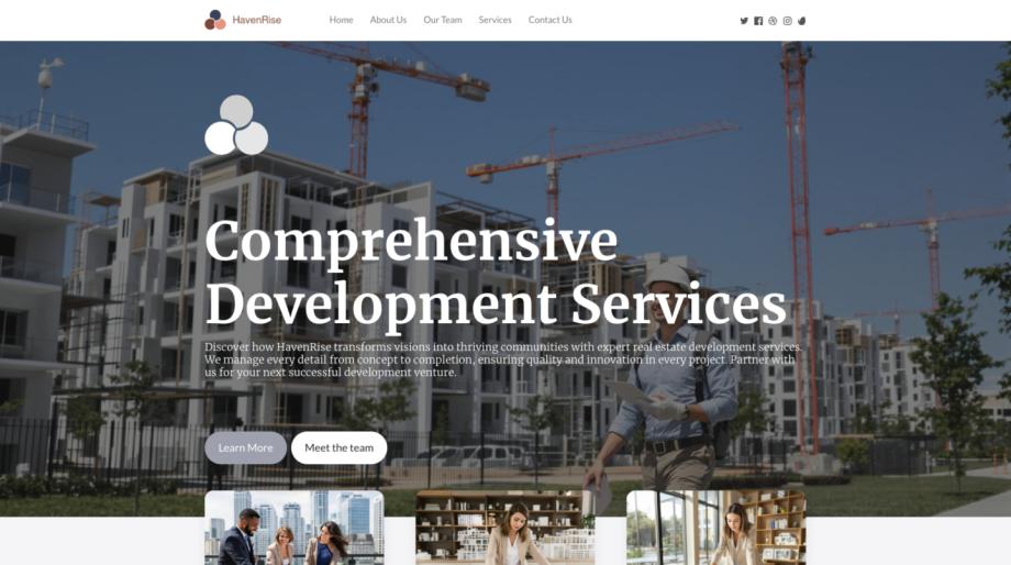 Modern Real Estate Developer Website Template - HavenRise