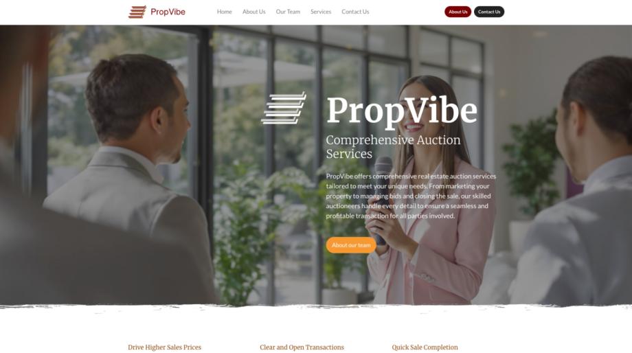 Modern Real Estate Sales Website Template - PropVibe