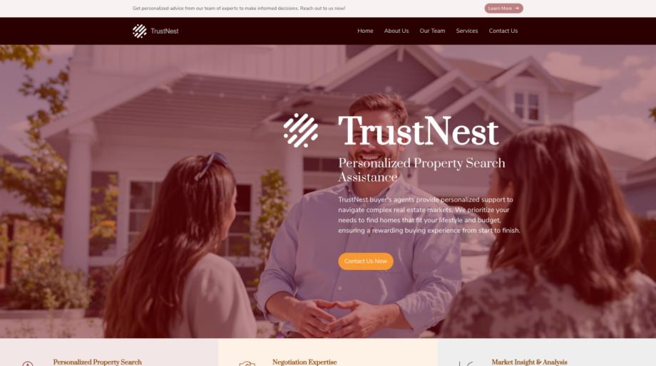 TrustNest - Professional Real Estate Buyer's Agent Template