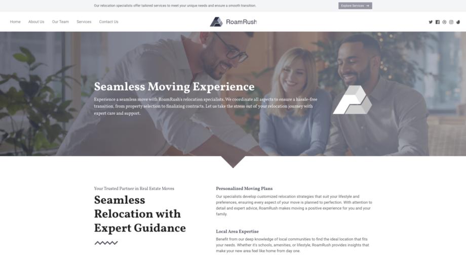 RoamRush - Real Estate Sales Relocation Specialist Template