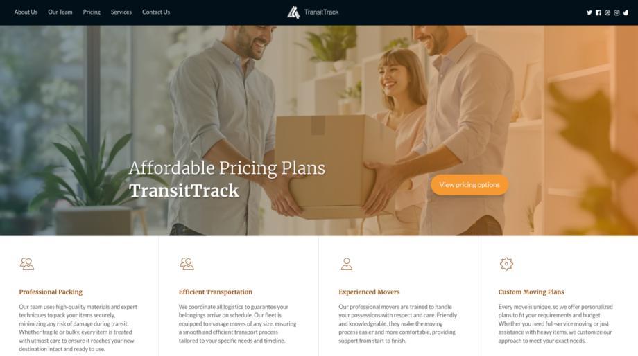 TransitTrack - Efficient Moving Company Website Template