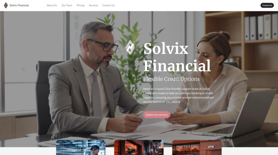 Solvix Financial - Modern Banking and Credit Website