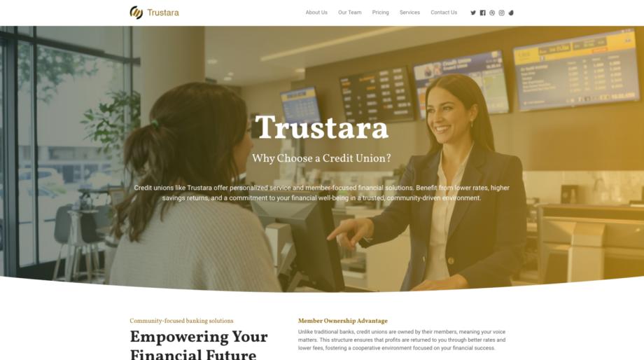 Trustara - Modern Credit Union Website Template