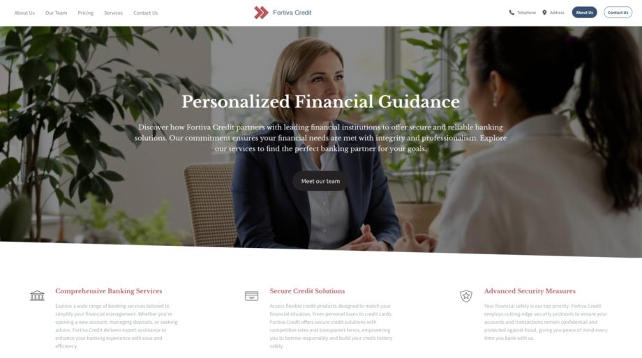 Fortiva Credit - Modern Financial Institution Website