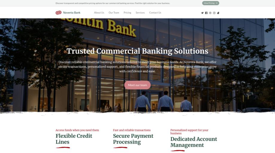 Noventa Bank - Modern Commercial Bank Website Template