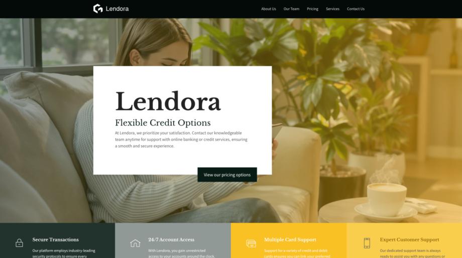 Lendora - Modern Online Bank Template