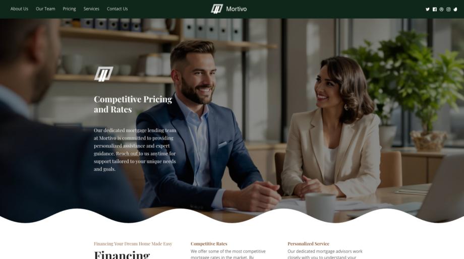 Mortivo - Modern Mortgage Lender Website Template