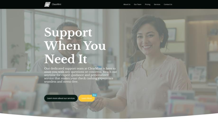 ClearMint - Streamlined Check Cashing Service Template