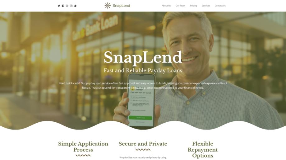 SnapLend - Modern Payday Loan Service Template