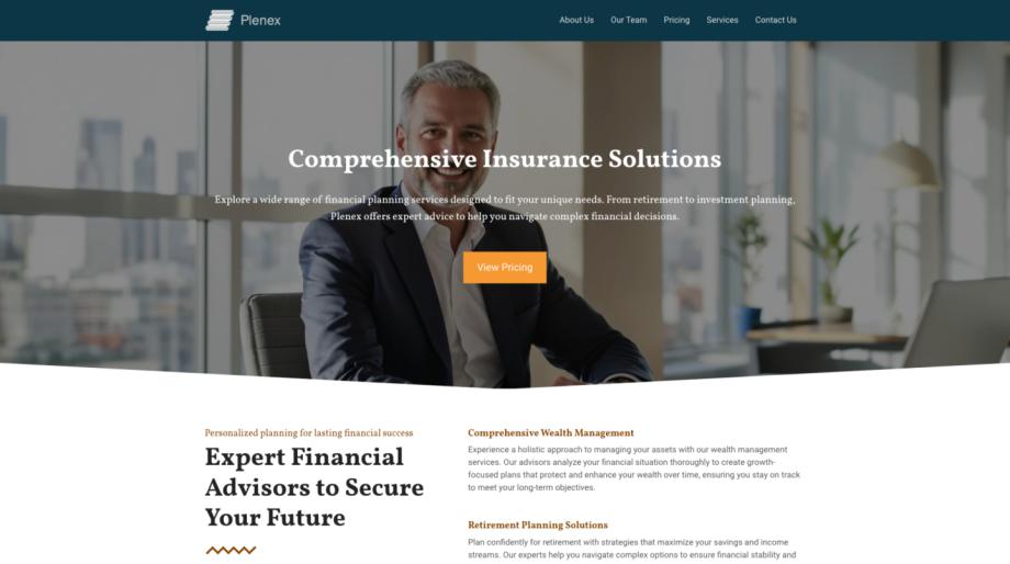 Plenex - Financial Advisor Website Design