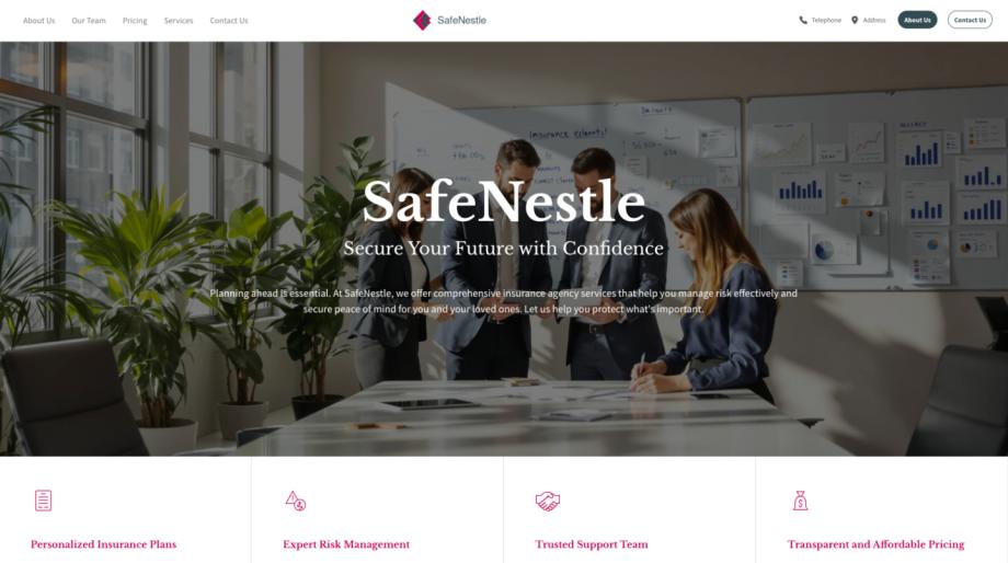 SafeNestle - Modern Insurance Agency Template